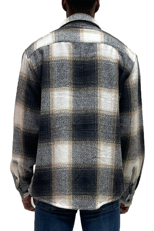 Super Thick Flannel Shirt Jacket Checkered Plaid Shacket - Jake J Shop