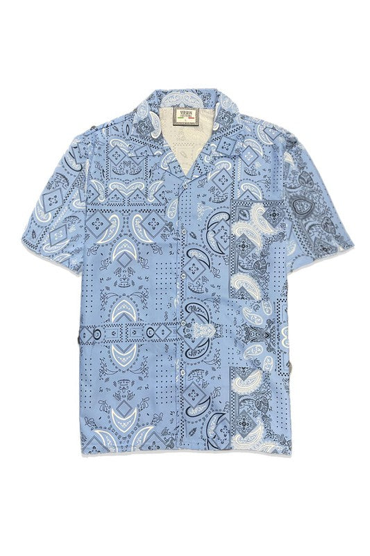 Mens Collared Print Button Down - Jake J Shop