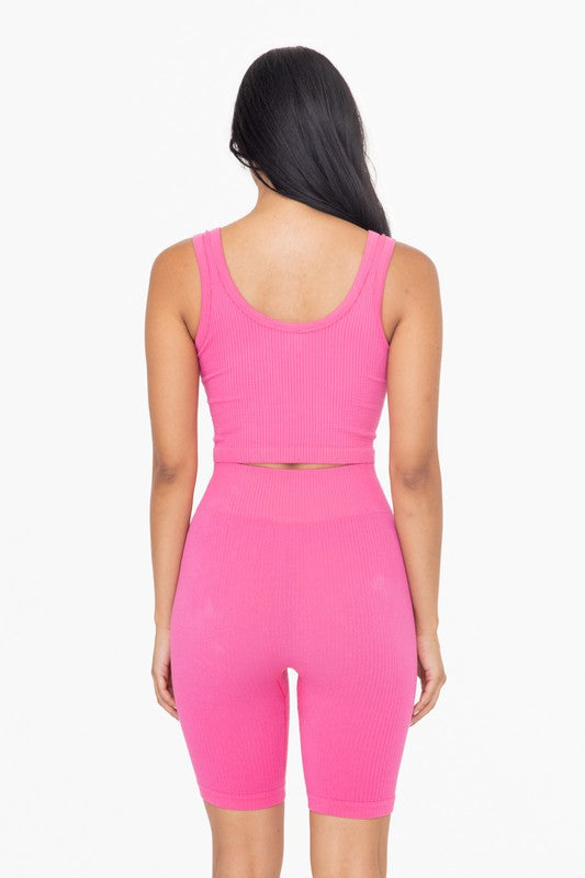 Ribbed Seamless Cropped Tank Top - Jake J Shop