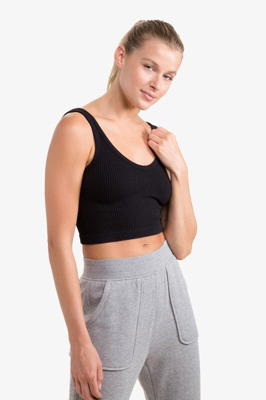 Ribbed Seamless Cropped Tank Top - Jake J Shop