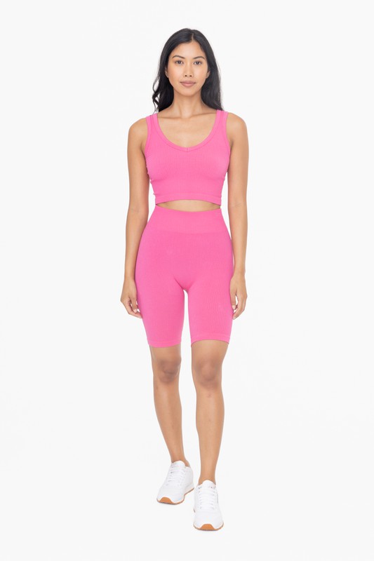 Ribbed Seamless Cropped Tank Top - Jake J Shop