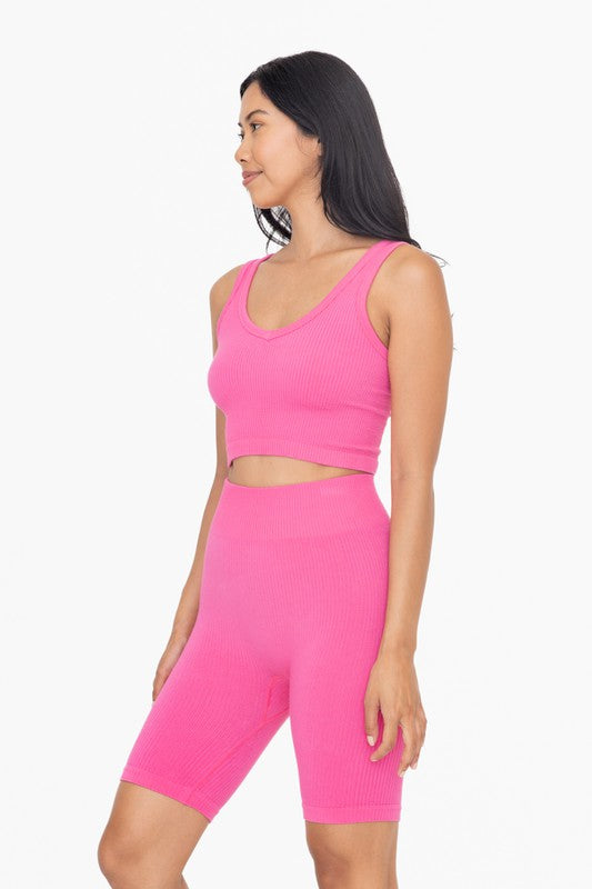 Ribbed Seamless Cropped Tank Top - Jake J Shop