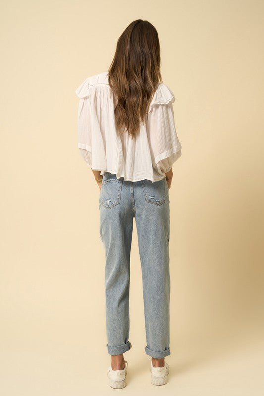 High Rise Straight Jeans