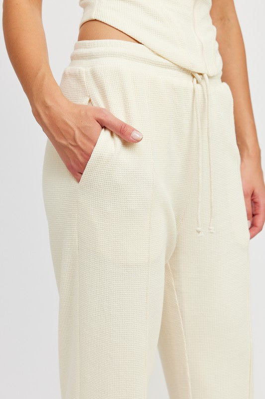 HIGH WAIST PANTS WITH DRAWSTRINGS - Jake J Shop