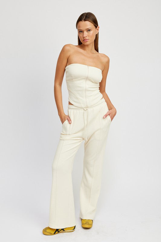 HIGH WAIST PANTS WITH DRAWSTRINGS - Jake J Shop