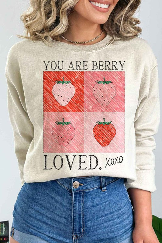 YOU ARE BERRY LOVED GRAPHIC SWEATSHIRT - Jake J Shop