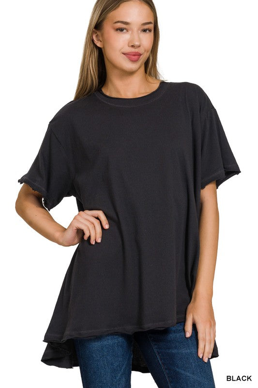 ZENANA Oversized T-Shirt Cotton Drop Shoulder