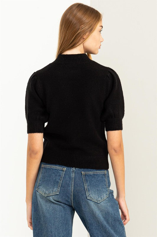 Lovely Embrace Puff Sleeve Sweater Top - Jake J Shop