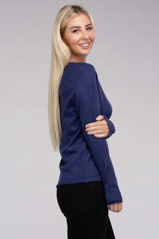 Viscose Round Neck Basic Sweater