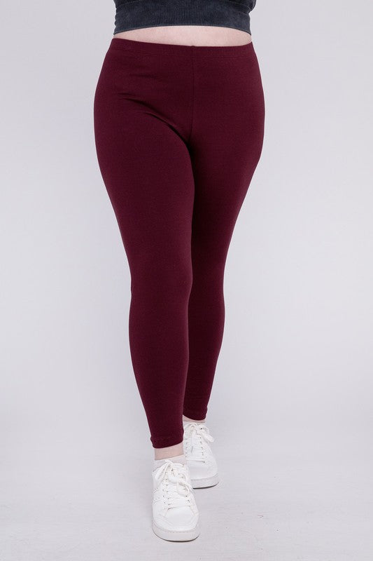 Plus Premium Cotton Full Length Leggings - Jake J Shop