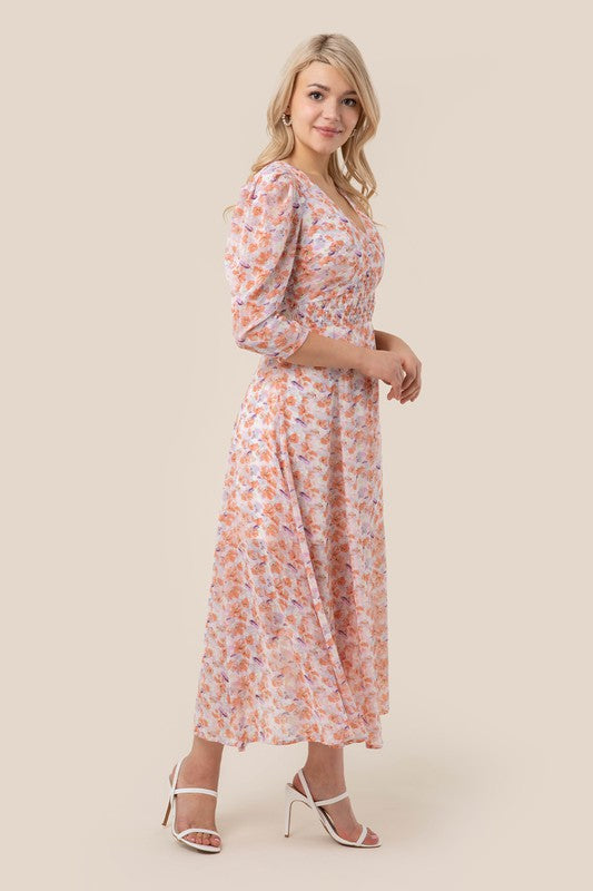 V neck maxi dress