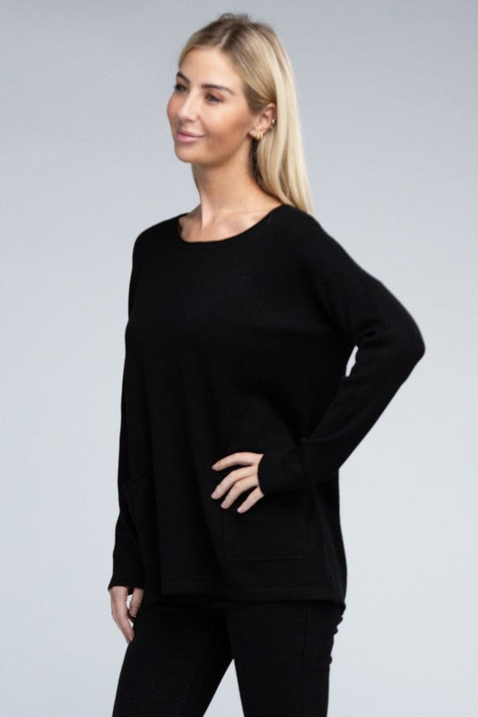 Viscose Front Pockets Sweater