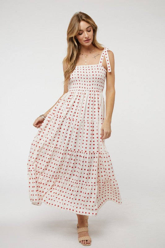 Printed Smocked Ruffle Maxi Dress - Jake J Shop