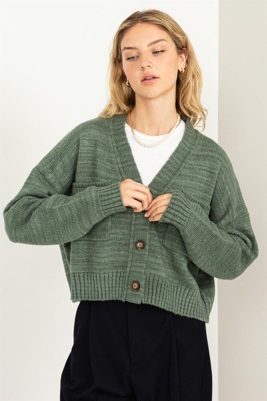 Cute Mood Crop Shoulder Cropped Cardigan Sweater - Jake J Shop