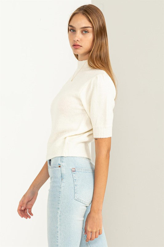 Lovely Embrace Puff Sleeve Sweater Top - Jake J Shop