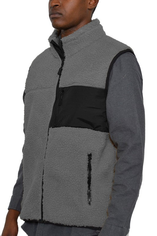 Padded Sherpa Fleece Vest - Jake J Shop