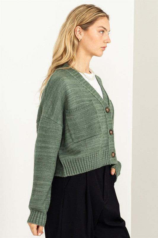 Cute Mood Crop Shoulder Cropped Cardigan Sweater - Jake J Shop