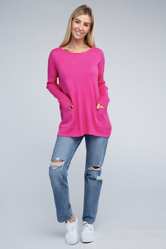 Viscose Front Pockets Sweater