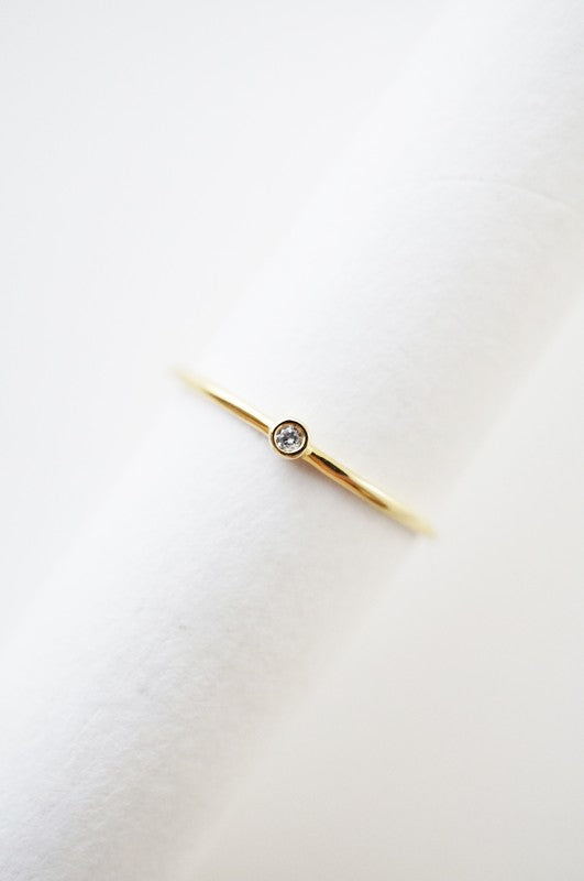 Bezel Crystal Solitaire Ring - Jake J Shop