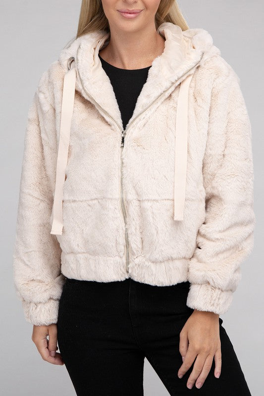 Fluffy Zip-Up Teddy Hoodie - Jake J Shop