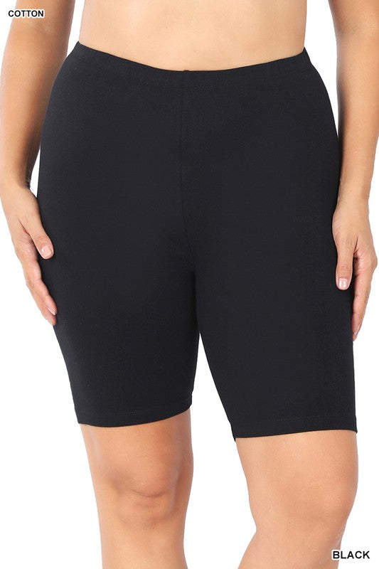 Plus Size Premium Cotton Biker Shorts