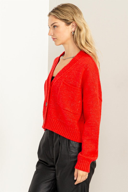 Cute Mood Crop Shoulder Cropped Cardigan Sweater - Jake J Shop