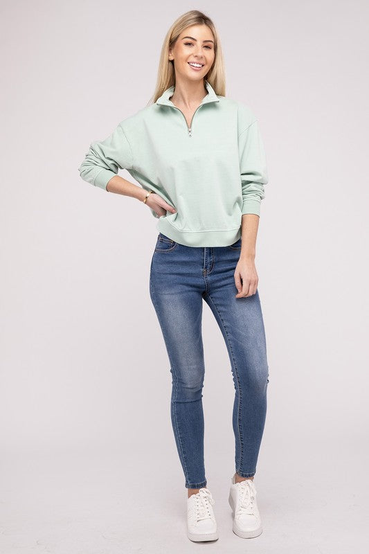 Half Zip Long Sleeve Sweatshirt