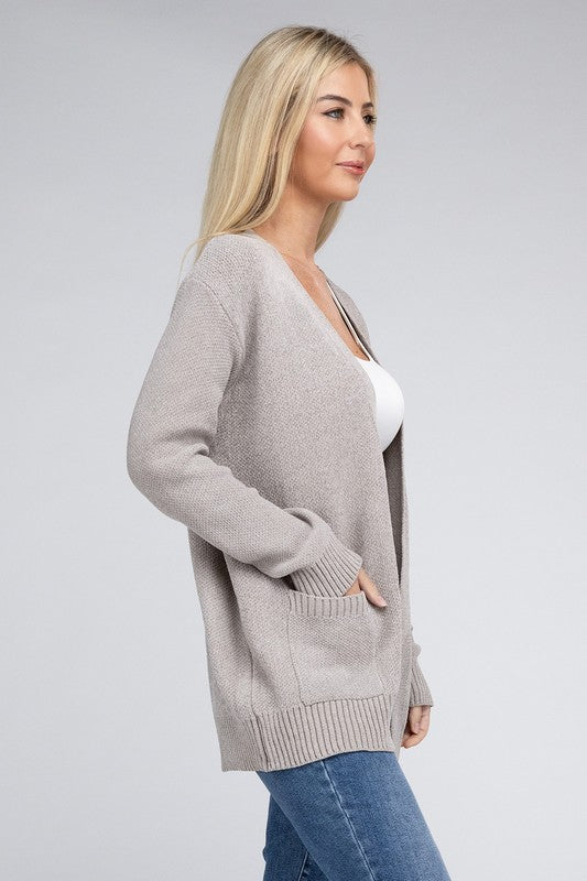 Melange Open Front Sweater Cardigan