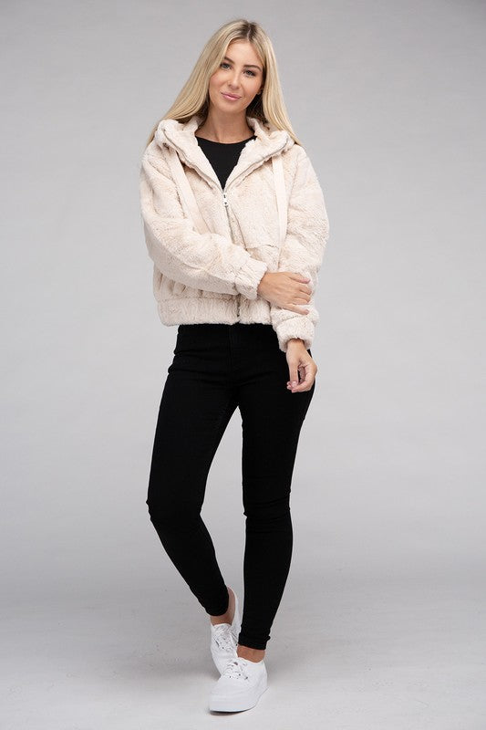 Fluffy Zip-Up Teddy Hoodie - Jake J Shop