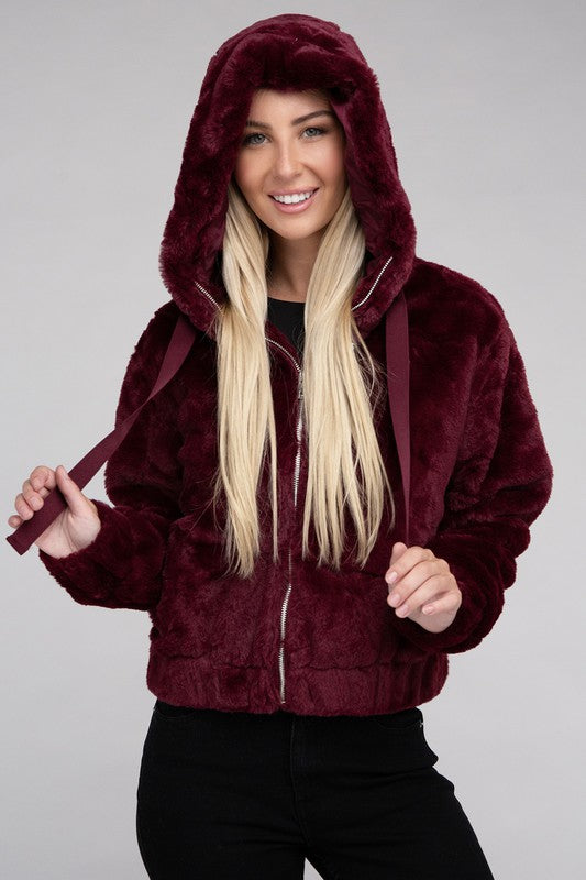 Fluffy Zip-Up Teddy Hoodie - Jake J Shop