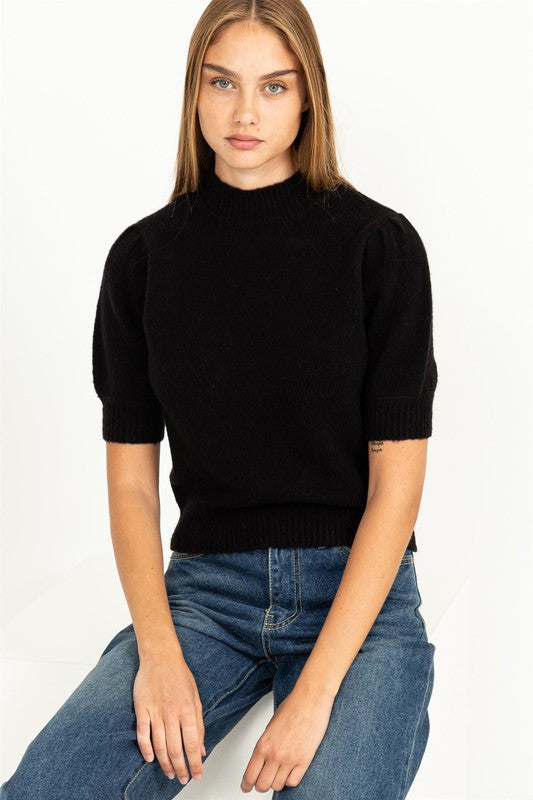 Lovely Embrace Puff Sleeve Sweater Top - Jake J Shop