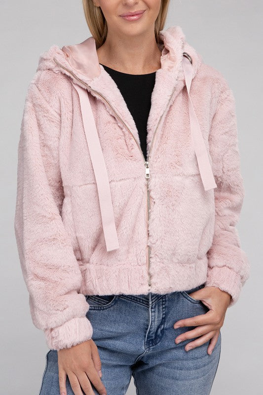 Fluffy Zip-Up Teddy Hoodie - Jake J Shop