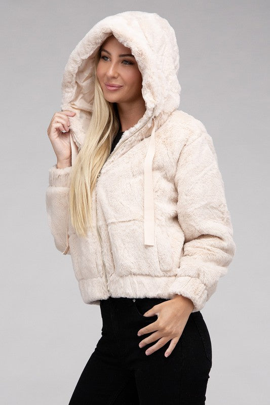 Fluffy Zip-Up Teddy Hoodie - Jake J Shop