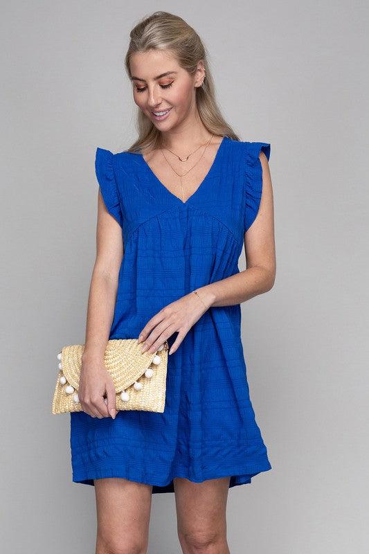 Ruffle Trim Sleeve Dress