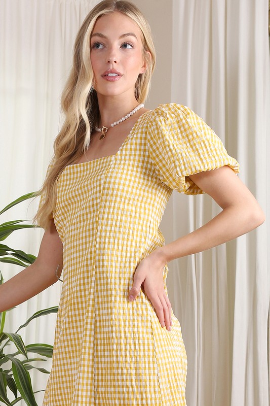 SS back strap dress - gingham