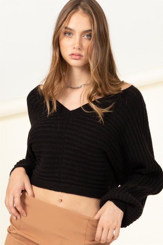 Simply Stunning Tie-Back Cropped Sweater Top - Jake J Shop