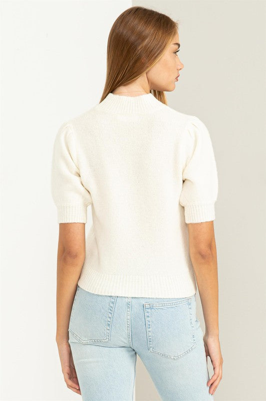 Lovely Embrace Puff Sleeve Sweater Top - Jake J Shop