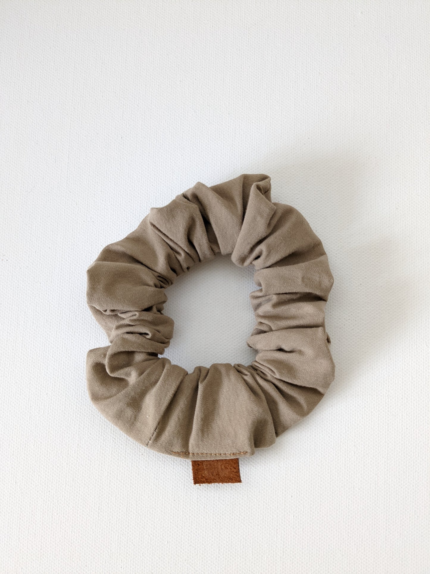 Handmade Khaki Mini Outdoor Scrunchie