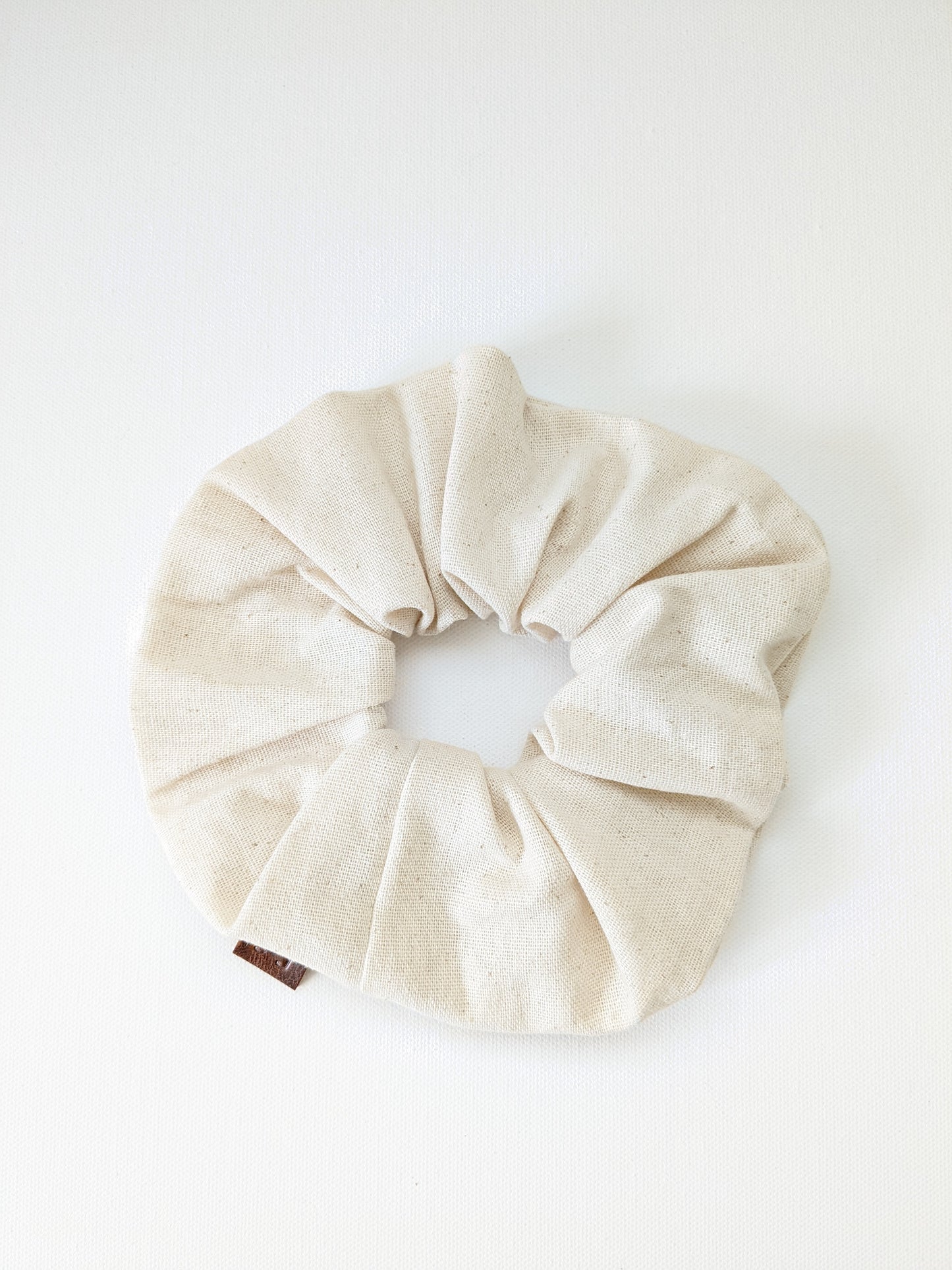 Handmade Organic Muslin Beige Everyday Scrunchie Large