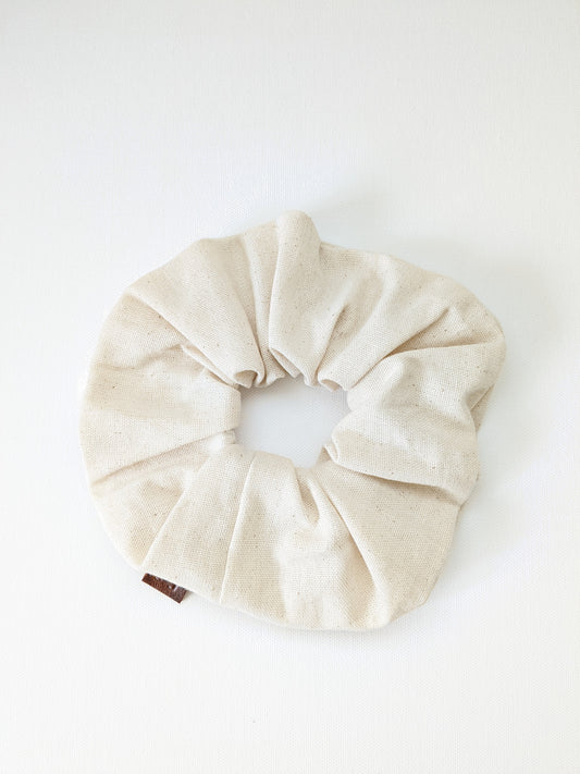 Handmade Organic Muslin Beige Everyday Scrunchie Large